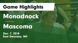 Monadnock  vs Mascoma Game Highlights - Dec. 7, 2018