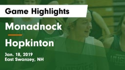 Monadnock  vs Hopkinton Game Highlights - Jan. 18, 2019