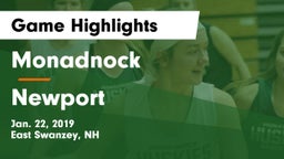 Monadnock  vs Newport Game Highlights - Jan. 22, 2019