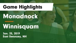 Monadnock  vs Winnisquam Game Highlights - Jan. 25, 2019