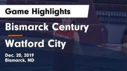 Bismarck Century  vs Watford City  Game Highlights - Dec. 20, 2019