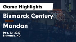 Bismarck Century  vs Mandan  Game Highlights - Dec. 22, 2020