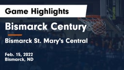 Bismarck Century  vs Bismarck St. Mary's Central  Game Highlights - Feb. 15, 2022