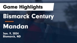 Bismarck Century  vs Mandan  Game Highlights - Jan. 9, 2024