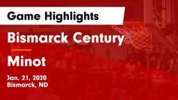 Bismarck Century  vs Minot  Game Highlights - Jan. 21, 2020