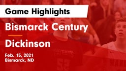 Bismarck Century  vs Dickinson  Game Highlights - Feb. 15, 2021