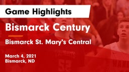 Bismarck Century  vs Bismarck St. Mary's Central  Game Highlights - March 4, 2021