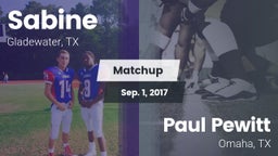 Matchup: Sabine  vs. Paul Pewitt  2017