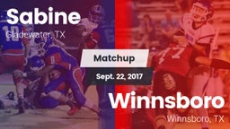 Matchup: Sabine  vs. Winnsboro  2017