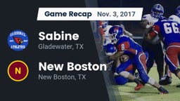 Recap: Sabine  vs. New Boston  2017