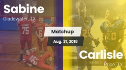 Matchup: Sabine  vs. Carlisle  2018