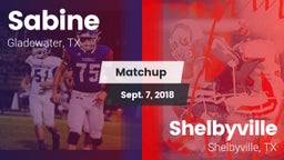 Matchup: Sabine  vs. Shelbyville  2018