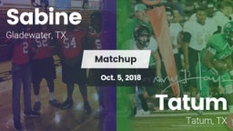 Matchup: Sabine  vs. Tatum  2018