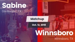 Matchup: Sabine  vs. Winnsboro  2018