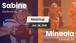 Matchup: Sabine  vs. Mineola  2018