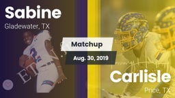 Matchup: Sabine  vs. Carlisle  2019