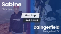 Matchup: Sabine  vs. Daingerfield  2020
