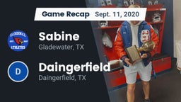 Recap: Sabine  vs. Daingerfield  2020