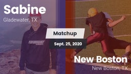 Matchup: Sabine  vs. New Boston  2020