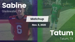 Matchup: Sabine  vs. Tatum  2020