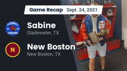 Recap: Sabine  vs. New Boston  2021