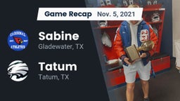 Recap: Sabine  vs. Tatum  2021