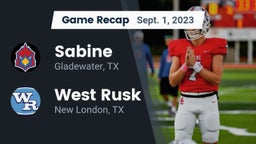 Recap: Sabine  vs. West Rusk  2023