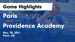 Paris  vs Providence Academy Game Highlights - Nov. 30, 2021