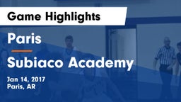 Paris  vs Subiaco Academy Game Highlights - Jan 14, 2017