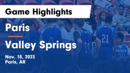 Paris  vs Valley Springs  Game Highlights - Nov. 18, 2023