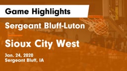 Sergeant Bluff-Luton  vs Sioux City West   Game Highlights - Jan. 24, 2020