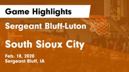 Sergeant Bluff-Luton  vs South Sioux City  Game Highlights - Feb. 18, 2020