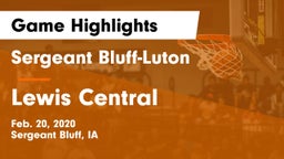 Sergeant Bluff-Luton  vs Lewis Central  Game Highlights - Feb. 20, 2020