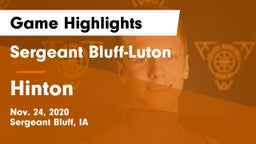 Sergeant Bluff-Luton  vs Hinton  Game Highlights - Nov. 24, 2020