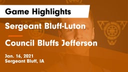 Sergeant Bluff-Luton  vs Council Bluffs Jefferson  Game Highlights - Jan. 16, 2021