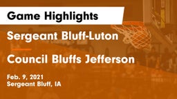 Sergeant Bluff-Luton  vs Council Bluffs Jefferson  Game Highlights - Feb. 9, 2021