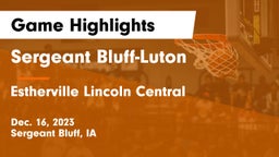 Sergeant Bluff-Luton  vs Estherville Lincoln Central  Game Highlights - Dec. 16, 2023