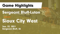 Sergeant Bluff-Luton  vs Sioux City West   Game Highlights - Jan. 22, 2021