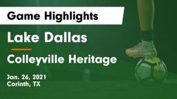 Lake Dallas  vs Colleyville Heritage  Game Highlights - Jan. 26, 2021