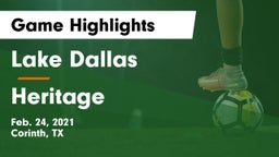 Lake Dallas  vs Heritage Game Highlights - Feb. 24, 2021
