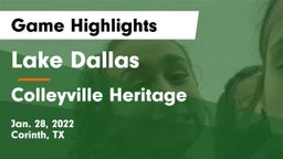 Lake Dallas  vs Colleyville Heritage  Game Highlights - Jan. 28, 2022