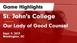 St. John's College  vs Our Lady of Good Counsel Game Highlights - Sept. 9, 2019