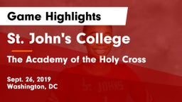St. John's College  vs The Academy of the Holy Cross Game Highlights - Sept. 26, 2019