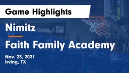 Nimitz  vs Faith Family Academy Game Highlights - Nov. 23, 2021
