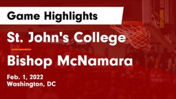 St. John's College  vs Bishop McNamara  Game Highlights - Feb. 1, 2022