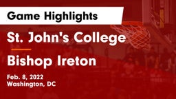 St. John's College  vs Bishop Ireton  Game Highlights - Feb. 8, 2022