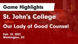St. John's College  vs Our Lady of Good Counsel  Game Highlights - Feb. 10, 2022