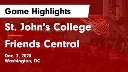 St. John's College  vs Friends Central Game Highlights - Dec. 2, 2023