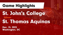 St. John's College  vs St. Thomas Aquinas Game Highlights - Dec. 15, 2023