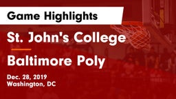 St. John's College  vs Baltimore Poly Game Highlights - Dec. 28, 2019